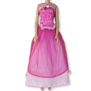 Barbie 2001 Pretty Princess Gown Pink Sateen Shimmer Tulle Mattel Vtg #52773